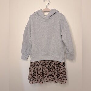 Zara girls 5 hoodie cheetah tunic / dress